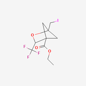 molecular formula C10H12F3IO3 B15309457 Ethyl 1-(iodomethyl)-3-(trifluoromethyl)-2-oxabicyclo[2.1.1]hexane-4-carboxylate 