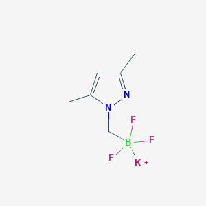 molecular formula C6H9BF3KN2 B15309482 Potassium [(3,5-dimethyl-1H-pyrazol-1-yl)methyl]trifluoroboranuide 