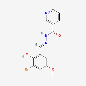 molecular formula C14H12BrN3O3 B1530956 N'-[(E)-(3-bromo-2-hydroxy-5-methoxyphenyl)methylidene]nicotinohydrazide CAS No. 477848-06-9