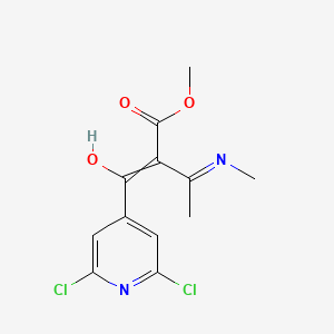 molecular formula C12H12Cl2N2O3 B1530958 methyl 2-[(2,6-dichloro-4-pyridyl)carbonyl]-3-(methylamino)but-2-enoate CAS No. 82140-55-4
