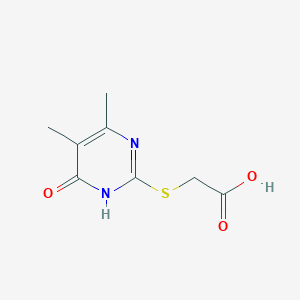 molecular formula C8H10N2O3S B1530961 (4,5-Dimethyl-6-oxo-1,6-dihydro-pyrimidin-2-ylsulfanyl)-acetic acid CAS No. 499132-65-9