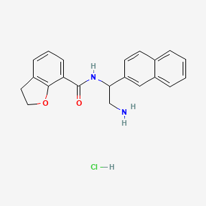 molecular formula C21H21ClN2O2 B15309611 N-[2-amino-1-(naphthalen-2-yl)ethyl]-2,3-dihydro-1-benzofuran-7-carboxamide hydrochloride 