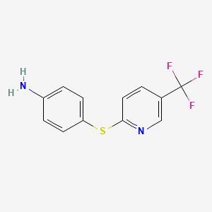 molecular formula C12H9F3N2S B1530962 4-{[5-(Trifluoromethyl)-2-pyridinyl]sulfanyl}aniline CAS No. 1019391-05-9