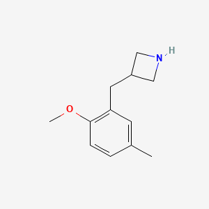 molecular formula C12H17NO B15309620 3-(2-Methoxy-5-methylbenzyl)azetidine 