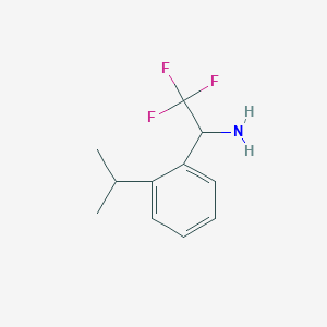 molecular formula C11H14F3N B15309742 2,2,2-Trifluoro-1-(2-isopropylphenyl)ethan-1-amine 