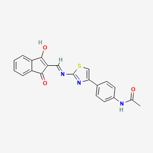 N-[4-(2-{[(1,3-dioxo-2,3-dihydro-1H-inden-2-ylidene)methyl]amino}-1,3-thiazol-4-yl)phenyl]acetamide