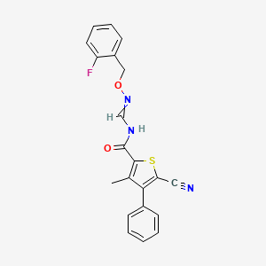 5-cyano-N-({[(2-fluorobenzyl)oxy]imino}methyl)-3-methyl-4-phenyl-2-thiophenecarboxamide
