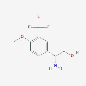 molecular formula C10H12F3NO2 B15310102 2-Amino-2-[4-methoxy-3-(trifluoromethyl)phenyl]ethan-1-ol 