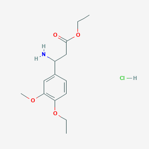 molecular formula C14H22ClNO4 B1531013 Ethyl 3-amino-3-(4-ethoxy-3-methoxyphenyl)-propanoate hydrochloride CAS No. 945419-74-9