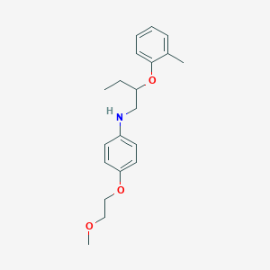 molecular formula C20H27NO3 B1531022 N-[4-(2-Methoxyethoxy)phenyl]-N-[2-(2-methylphenoxy)butyl]amine CAS No. 1040693-16-0