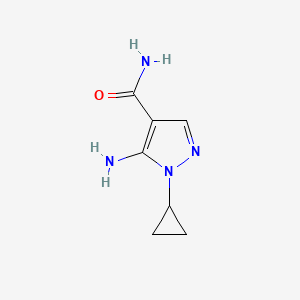 molecular formula C7H10N4O B1531032 5-amino-1-cyclopropyl-1H-pyrazole-4-carboxamide CAS No. 1184916-42-4