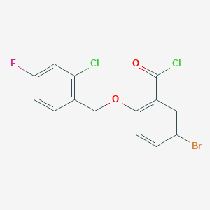 molecular formula C14H8BrCl2FO2 B1531039 5-Bromo-2-[(2-chloro-4-fluorobenzyl)oxy]benzoyl chloride CAS No. 1160250-64-5