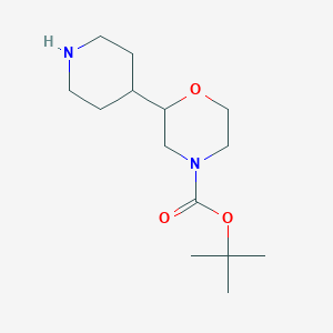 molecular formula C14H26N2O3 B15310478 Tert-butyl 2-(piperidin-4-yl)morpholine-4-carboxylate 