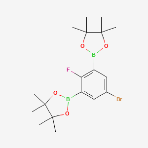 molecular formula C18H26B2BrFO4 B1531051 2,2'-(5-Bromo-2-fluoro-1,3-phenylene)bis(4,4,5,5-tetramethyl-1,3,2-dioxaborolane) CAS No. 942069-49-0