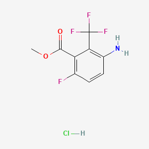molecular formula C9H8ClF4NO2 B15310610 Methyl3-amino-6-fluoro-2-(trifluoromethyl)benzoatehydrochloride 