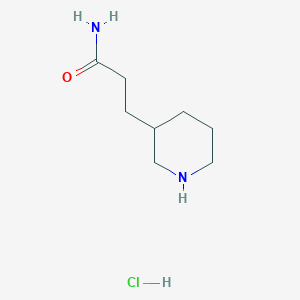 molecular formula C8H17ClN2O B1531067 3-(3-Piperidinyl)propanamide hydrochloride CAS No. 1255718-27-4