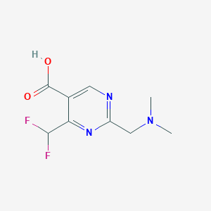 molecular formula C9H11F2N3O2 B15310787 4-(Difluoromethyl)-2-((dimethylamino)methyl)pyrimidine-5-carboxylic acid 