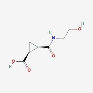 molecular formula C7H11NO4 B15310834 rac-(1R,2S)-2-[(2-hydroxyethyl)carbamoyl]cyclopropane-1-carboxylic acid 