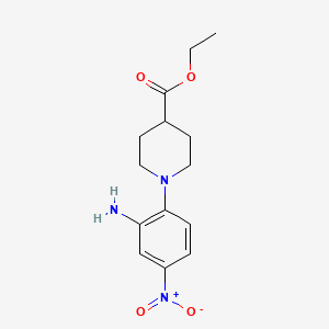 molecular formula C14H19N3O4 B1531091 Ethyl 1-(2-amino-4-nitrophenyl)piperidine-4-carboxylate CAS No. 1221792-44-4