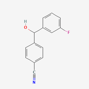 molecular formula C14H10FNO B1531106 4-[(3-Fluorophenyl)(hydroxy)methyl]benzonitrile CAS No. 944648-35-5