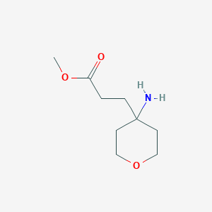 molecular formula C9H17NO3 B15311159 Methyl 3-(4-aminooxan-4-yl)propanoate 