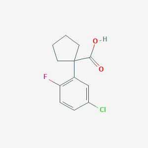 molecular formula C12H12ClFO2 B15311230 1-(5-Chloro-2-fluorophenyl)cyclopentane-1-carboxylic acid 