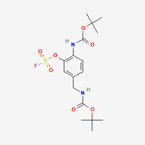 molecular formula C17H25FN2O7S B15311234 tert-butyl N-[4-({[(tert-butoxy)carbonyl]amino}methyl)-2-[(fluorosulfonyl)oxy]phenyl]carbamate 