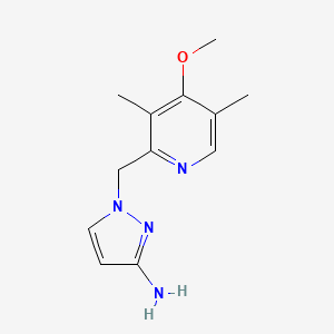 molecular formula C12H16N4O B1531124 1-[(4-methoxy-3,5-dimethylpyridin-2-yl)methyl]-1H-pyrazol-3-amine CAS No. 1183703-75-4