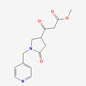 molecular formula C14H16N2O4 B1531138 3-Oxo-3-(5-oxo-1-pyridin-4-ylmethyl-pyrrolidin-3-yl)-propionic acid methyl ester CAS No. 1229623-97-5