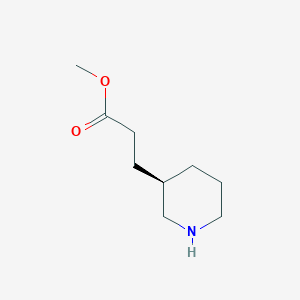 molecular formula C9H17NO2 B15311400 Methyl 3-[(3R)-piperidin-3-yl]propanoate CAS No. 917977-34-5