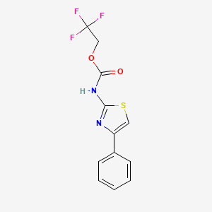 molecular formula C12H9F3N2O2S B1531154 2,2,2-trifluoroethyl N-(4-phenyl-1,3-thiazol-2-yl)carbamate CAS No. 1235438-81-9