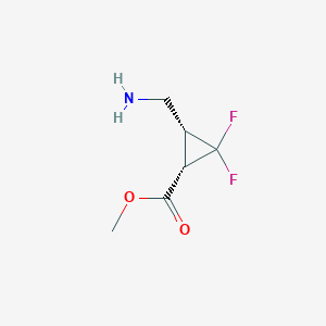 molecular formula C6H9F2NO2 B15311722 Methyl (1S,3R)-3-(aminomethyl)-2,2-difluorocyclopropane-1-carboxylate 