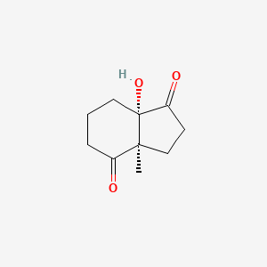 molecular formula C10H14O3 B1531181 (+/-)-cis-6-Hydroxy-1-methylbicyclo[4.3.0]nonane-2,7-dione CAS No. 1192178-33-8