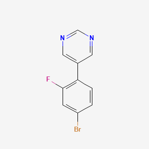 molecular formula C10H6BrFN2 B1531186 5-(4-Bromo-2-fluorophenyl)pyrimidine CAS No. 1088410-67-6