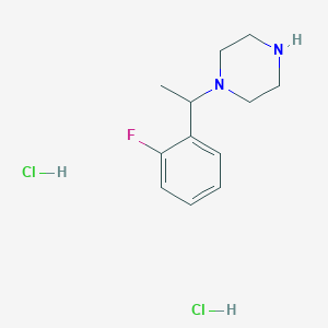 molecular formula C12H19Cl2FN2 B1531193 1-[1-(2-Fluorophenyl)ethyl]piperazine dihydrochloride CAS No. 1258649-78-3
