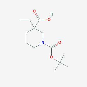 molecular formula C13H23NO4 B1531199 1-(tert-Butoxycarbonyl)-3-ethylpiperidine-3-carboxylic acid CAS No. 887591-65-3