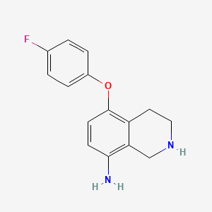 molecular formula C15H15FN2O B1531211 5-(4-Fluorophenoxy)-1,2,3,4-tetrahydroisoquinolin-8-amine CAS No. 1251924-58-9