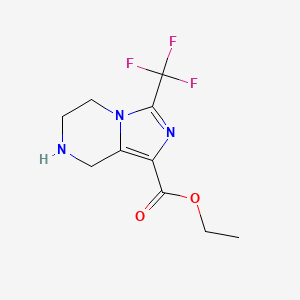 molecular formula C10H12F3N3O2 B15312127 Ethyl 3-(trifluoromethyl)-5,6,7,8-tetrahydroimidazo[1,5-a]pyrazine-1-carboxylate 