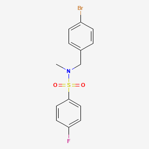 molecular formula C14H13BrFNO2S B15312198 N-[(4-bromophenyl)methyl]-4-fluoro-N-methylbenzene-1-sulfonamide 