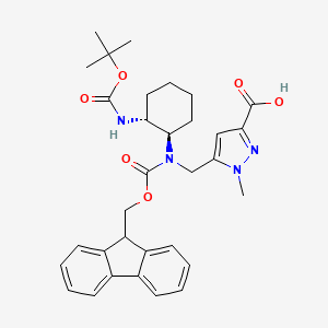 molecular formula C32H38N4O6 B15312322 rac-5-({[(1R,2R)-2-{[(tert-butoxy)carbonyl]amino}cyclohexyl]({[(9H-fluoren-9-yl)methoxy]carbonyl})amino}methyl)-1-methyl-1H-pyrazole-3-carboxylic acid 