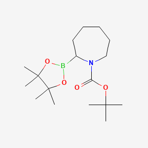 molecular formula C17H32BNO4 B15312327 Tert-butyl 2-(tetramethyl-1,3,2-dioxaborolan-2-yl)azepane-1-carboxylate 