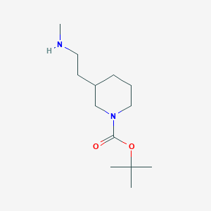 molecular formula C13H26N2O2 B15312425 tert-Butyl 3-(2-(methylamino)ethyl)piperidine-1-carboxylate 