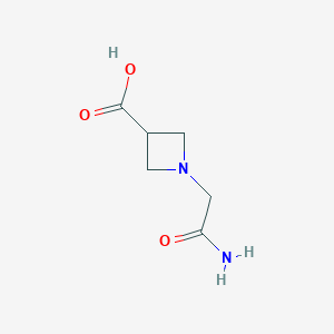 molecular formula C6H10N2O3 B1531247 1-(2-Amino-2-oxoethyl)azetidine-3-carboxylic acid CAS No. 1343639-12-2