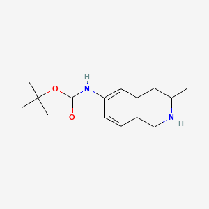 molecular formula C15H22N2O2 B15312509 tert-butyl N-(3-methyl-1,2,3,4-tetrahydroisoquinolin-6-yl)carbamate 