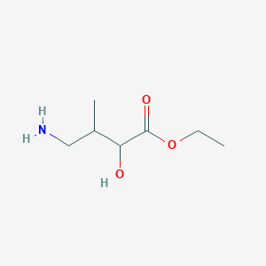 molecular formula C7H15NO3 B15312783 Ethyl 4-amino-2-hydroxy-3-methylbutanoate 