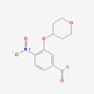 4-Nitro-3-(oxan-4-yloxy)benzaldehyde