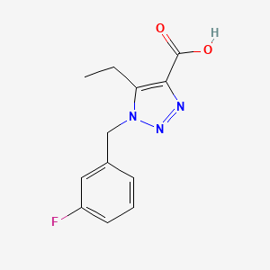 molecular formula C12H12FN3O2 B15313090 5-ethyl-1-(3-fluorobenzyl)-1H-1,2,3-triazole-4-carboxylic acid 