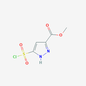 molecular formula C5H5ClN2O4S B15313416 Methyl 5-(chlorosulfonyl)-1H-pyrazole-3-carboxylate 