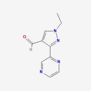 1-ethyl-3-(pyrazin-2-yl)-1H-pyrazole-4-carbaldehyde