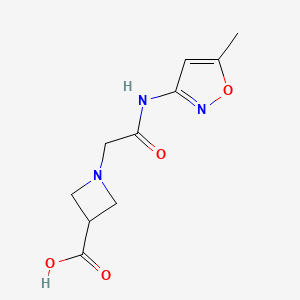 molecular formula C10H13N3O4 B1531351 1-(2-((5-Methylisoxazol-3-yl)amino)-2-oxoethyl)azetidine-3-carboxylic acid CAS No. 1408097-78-8